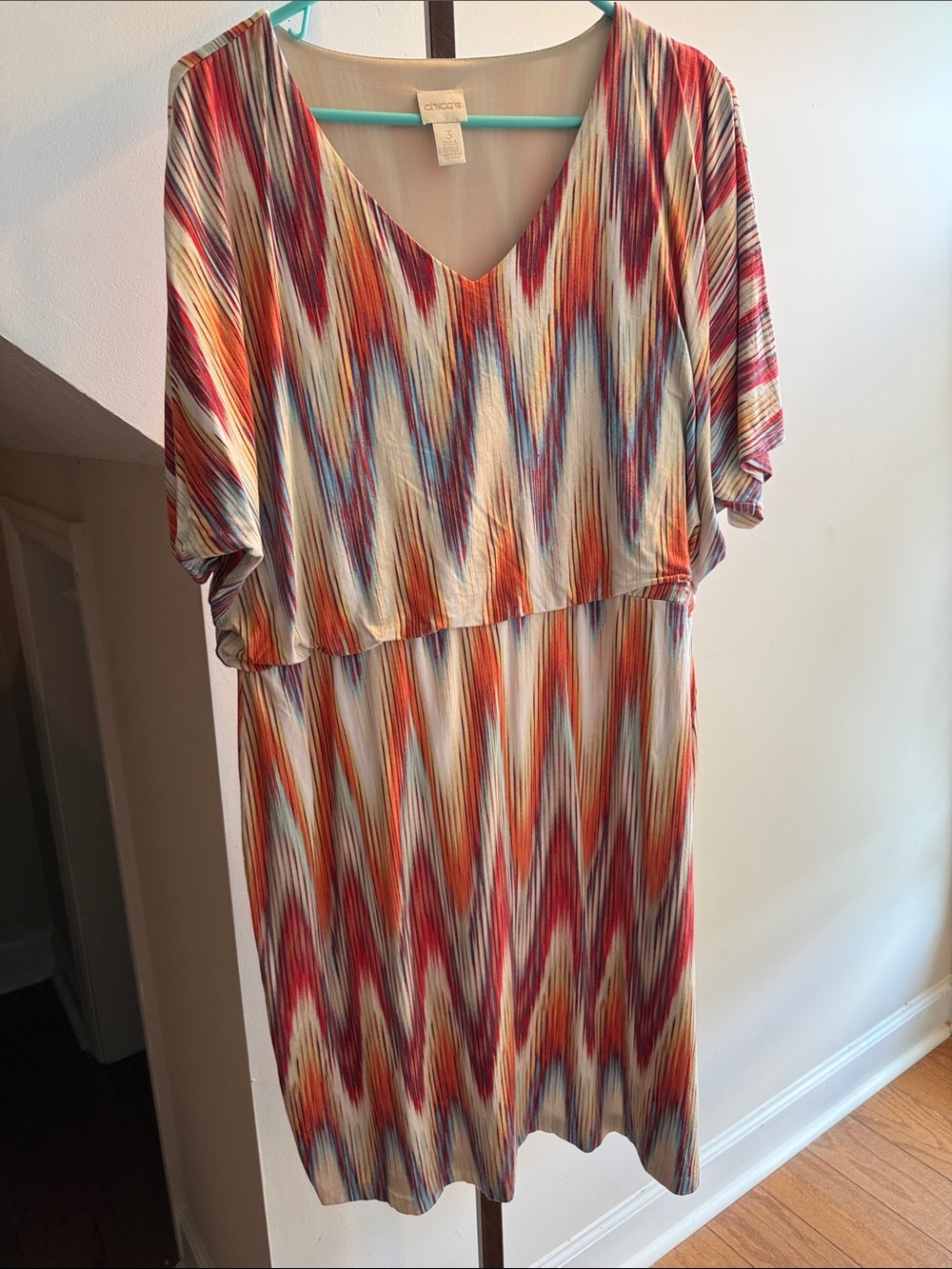 Chico’s Multicolor V-Neck Printed Women’s Dress